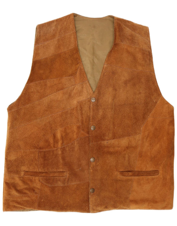 Vintage herre ruskind vest XL brun