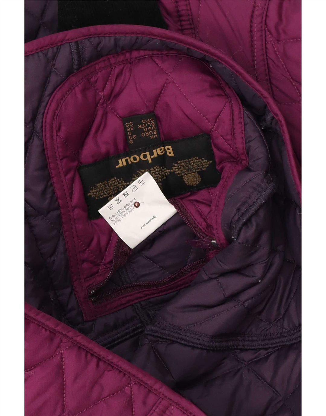 Barbour Quiltet jakke til kvinder UK 8 Lille lilla polyester