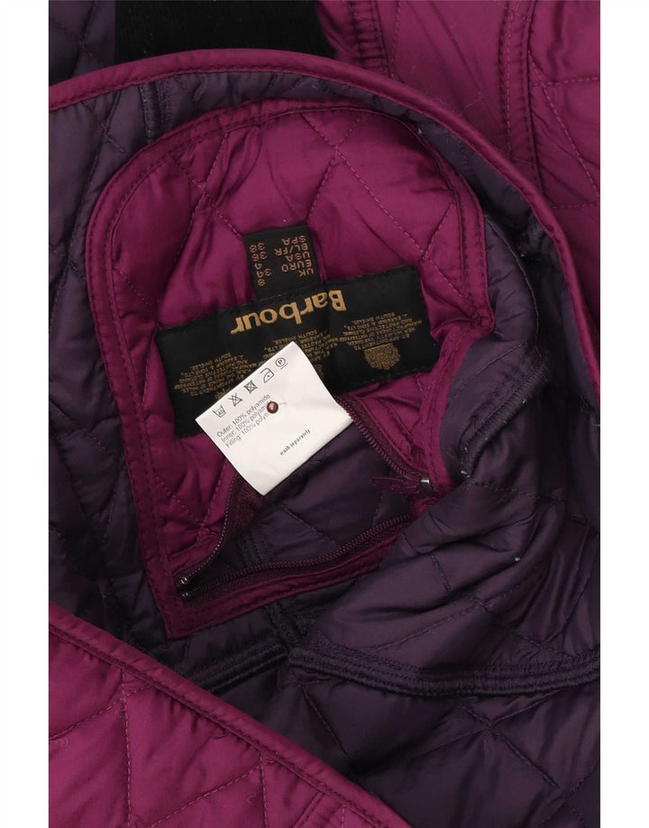 Barbour Quiltet jakke til kvinder UK 8 Lille lilla polyester