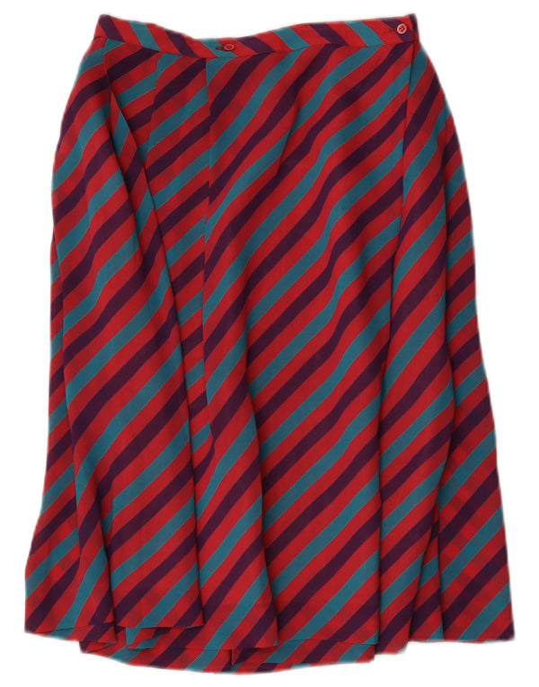 Vintage Kvinders Flared Skirt IT 46 Large W28 Flerfarvet Stribet Polyester