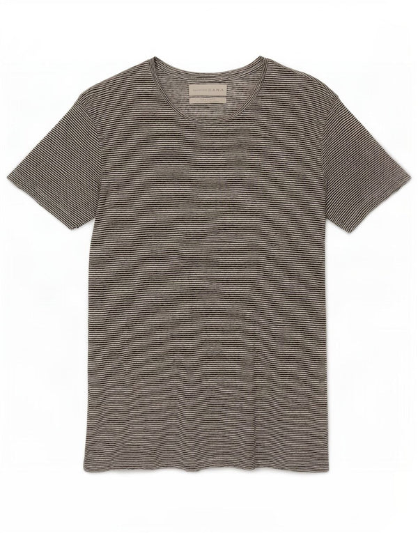 Zara Herre T-shirt Top Lille hvid stribet hør