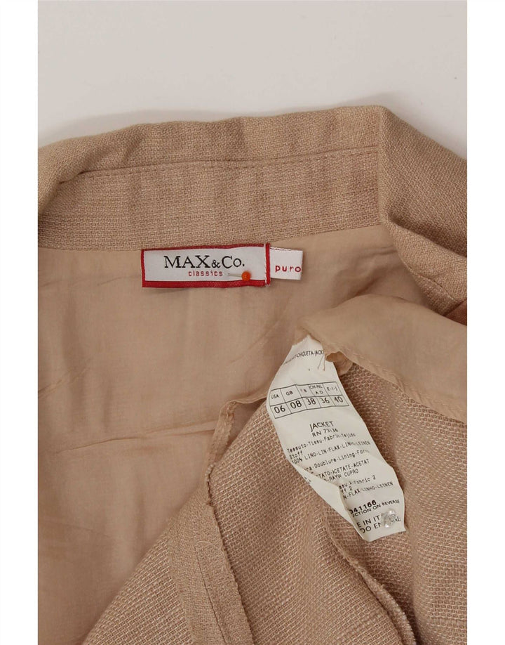 Max & Co. Dame 3-knaps blazerjakke UK 8 Small Pink Linen