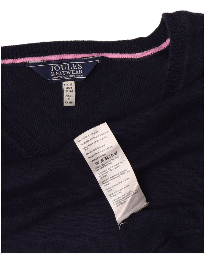 Joules Dame Oversized Boat Neck Jumper Sweater UK 12 Medium Navy Blue