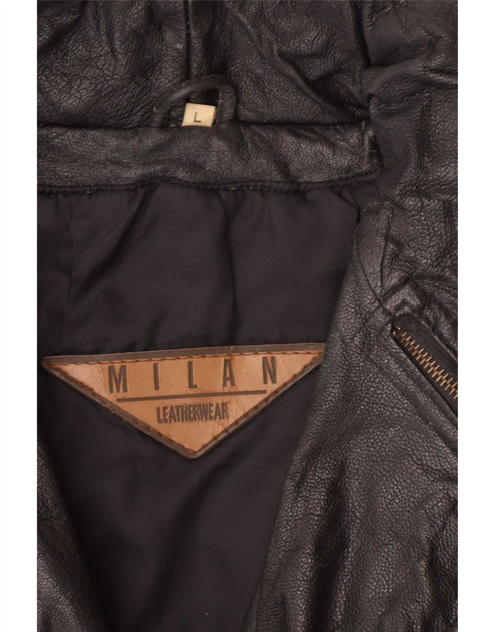 Milan Herre Læderjakke UK 40 Large Sort