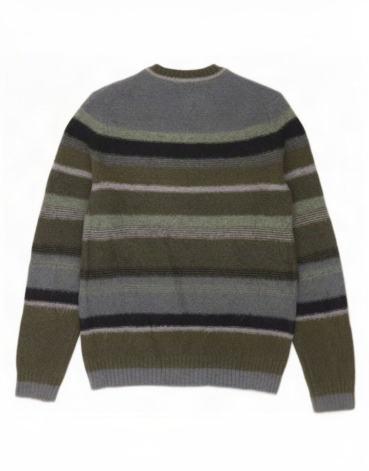 Marks & Spencer Herre sweater med rund hals, medium Khaki stribet