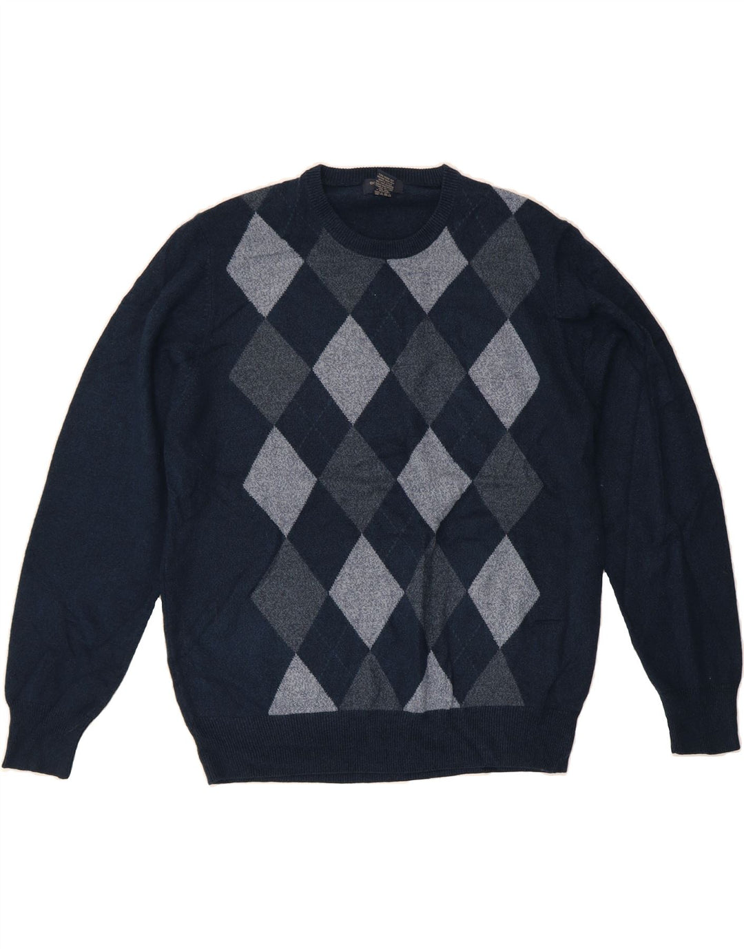 DOCKERS Mens Crew Neck Jumper Sweater Large Navy Blue Argyle/Diamond Vintage Dockers and Second-Hand Dockers from Messina Hembry 