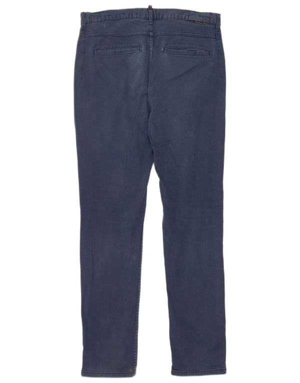 Zara Slim Chino-bukser til mænd EU 40 Medium W31 L30 Marineblå bomuld