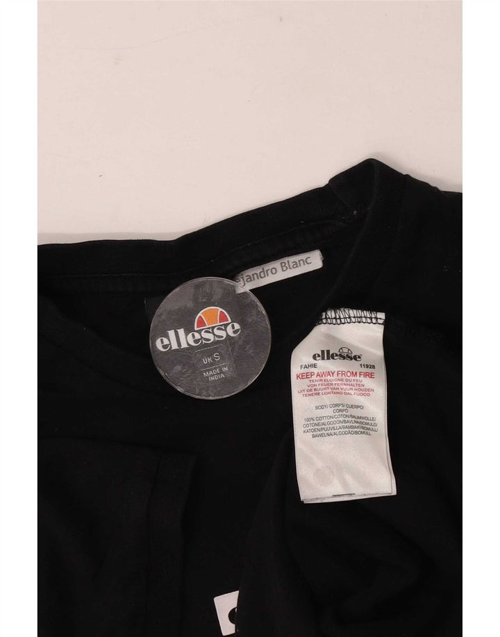 Ellesse Herre Grafisk T-Shirt Top Lille Sort Bomuld