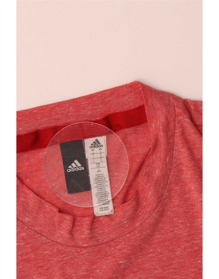Adidas Herre T-shirt Top Large Pink Flecked Polyester