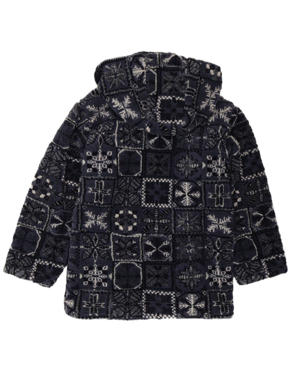 Brugi Herre Fleece Windbreaker Jacket UK 36 Small Navy Blue Geometric Winter