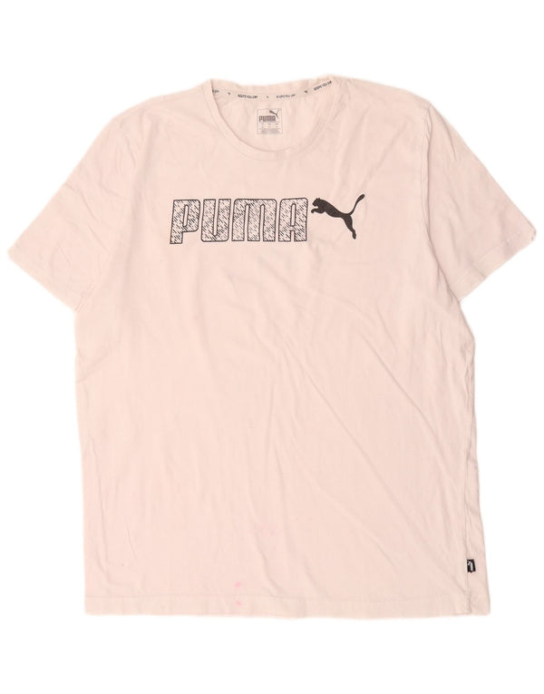 Puma Herre Grafisk T-Shirt Top XL Hvid