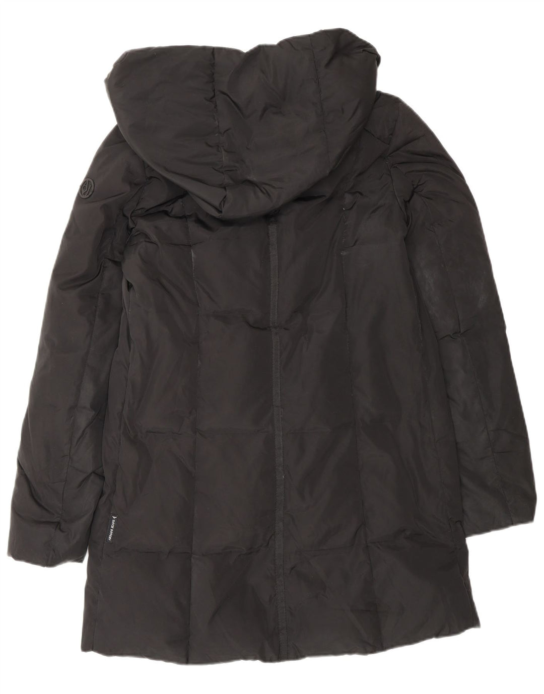 ARMANI JEANS Dame Oversized hætte polstret frakke IT 38 XS sort polyester