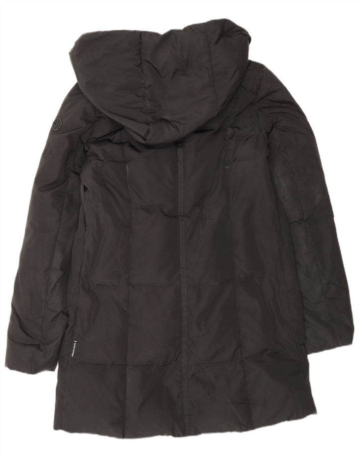 ARMANI JEANS Dame Oversized hætte polstret frakke IT 38 XS sort polyester