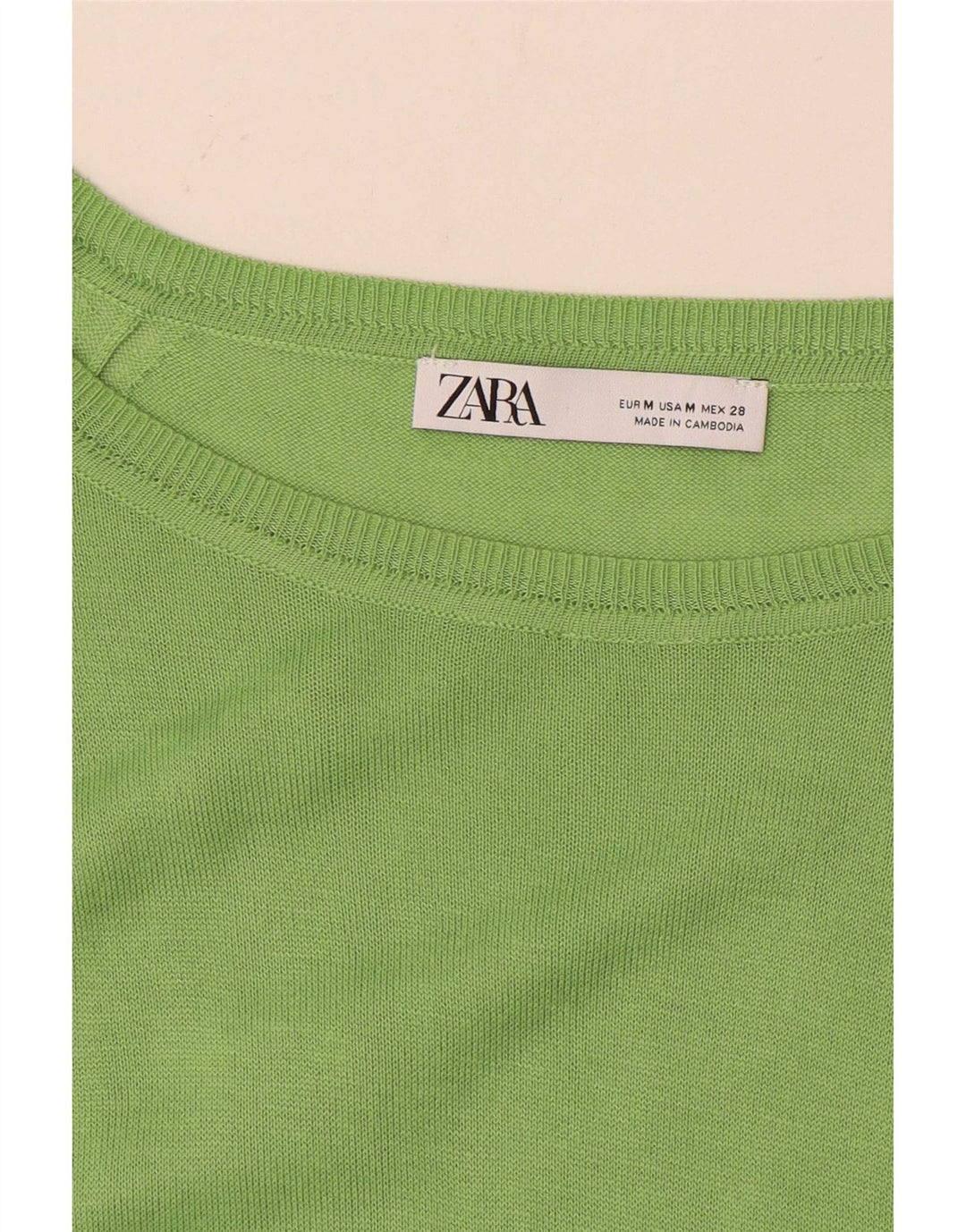 Zara Dame Boat Neck Jumper Sweater UK 14 Medium Green