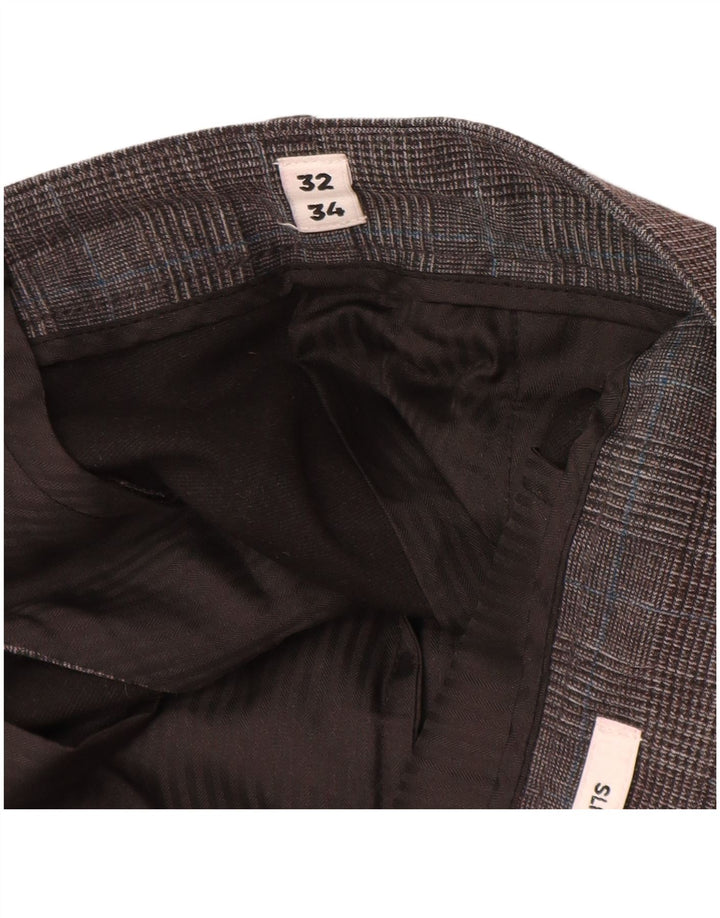 Jack & Jones Herre Slim Chino Bukser W32 L34 Grå Houndstooth Polyester