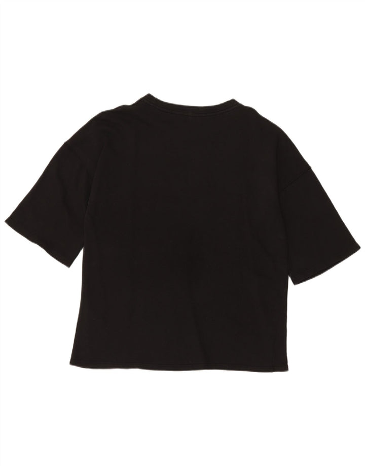 Zara Herre T-Shirt Top Lille Sort Bomuld