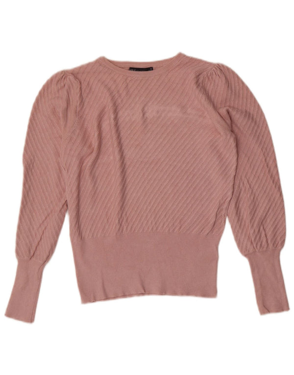 Marks & Spencer Dame Boat Neck Jumper Sweater UK 10 Small Pink Striped