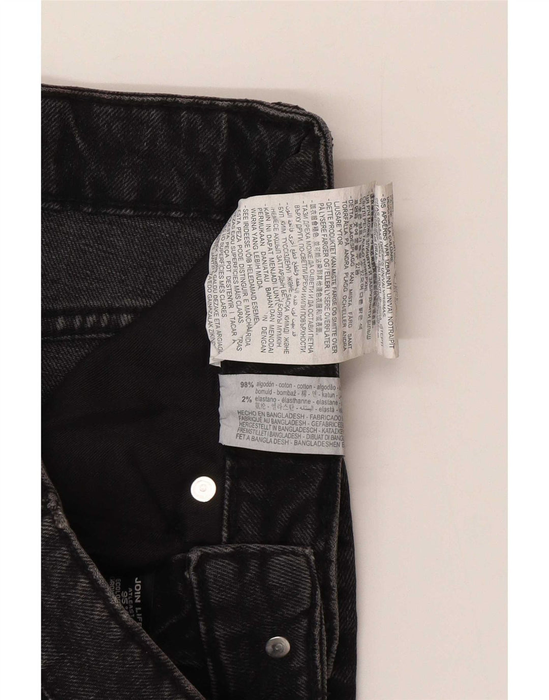 Zara Dame Mini Denim Nederdel Lille W26 Grå Bomuld