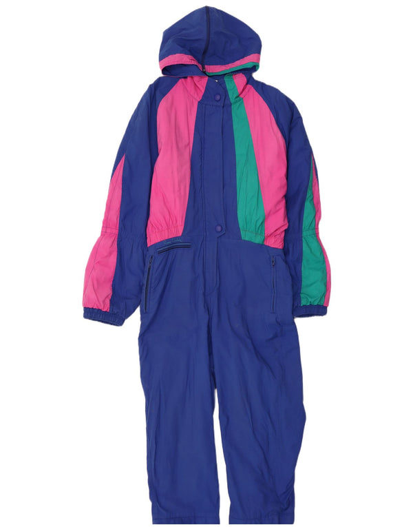 Pierre Cardin Dame Hætte Ski Jumpsuit UK 16 Large Blue Colourblock