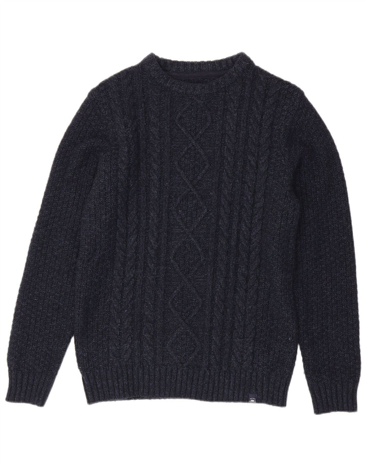 Fat Face Herre Boat Neck Jumper Sweater Small Navy Blue Uld