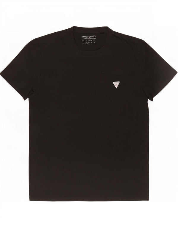 Guess Herre Super Slim Fit T-Shirt Top Medium Sort Bomuld