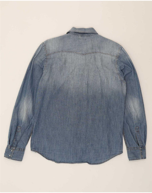 Sun68 Denimskjorte til mænd Large Blue