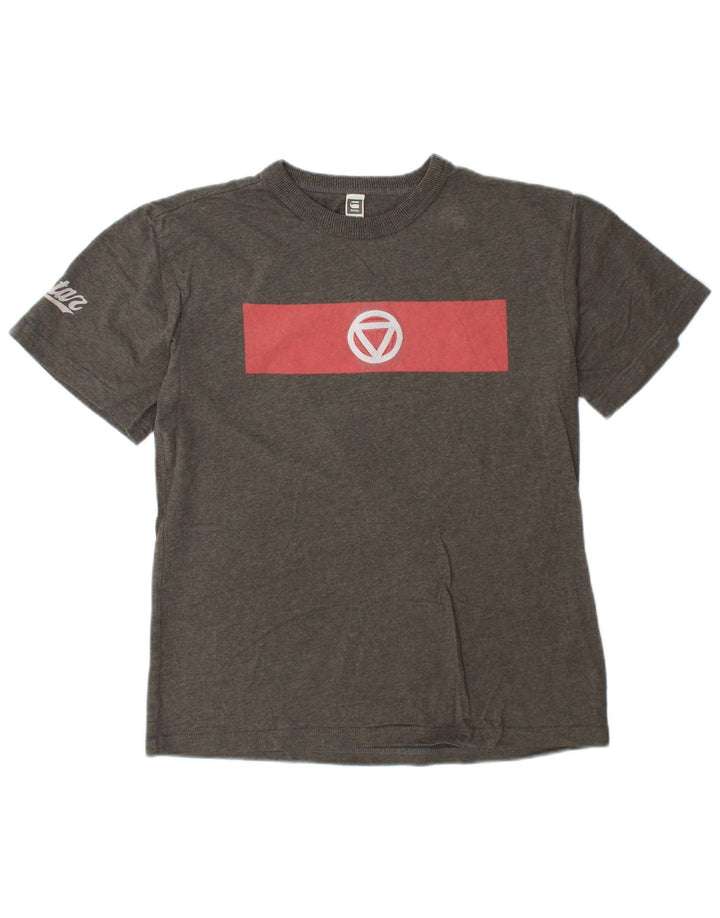 G-Star Raw Herre Grafisk T-Shirt Top Stor Grå Bomuld