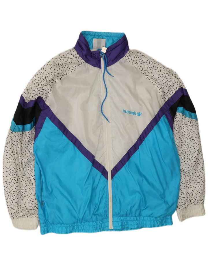 HUMMEL Træningsdragt til mænd Topjakke XL Blå Colourblock Nylon