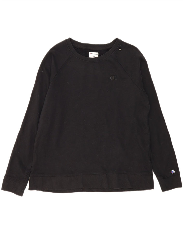 CHAMPION Womens Sweatshirt Jumper UK 14 Medium Black Cotton Vintage Champion and Second-Hand Champion from Messina Hembry 