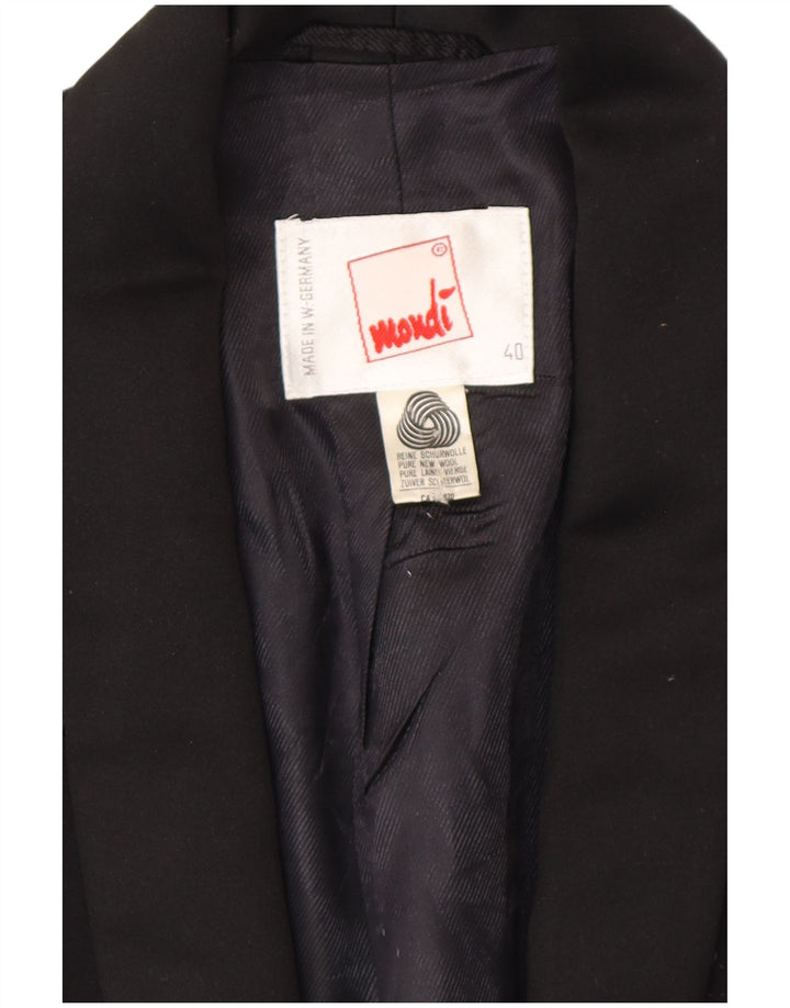 MONDI Dame 1-knaps blazerjakke EU 40 Medium Sort Blomsteruld