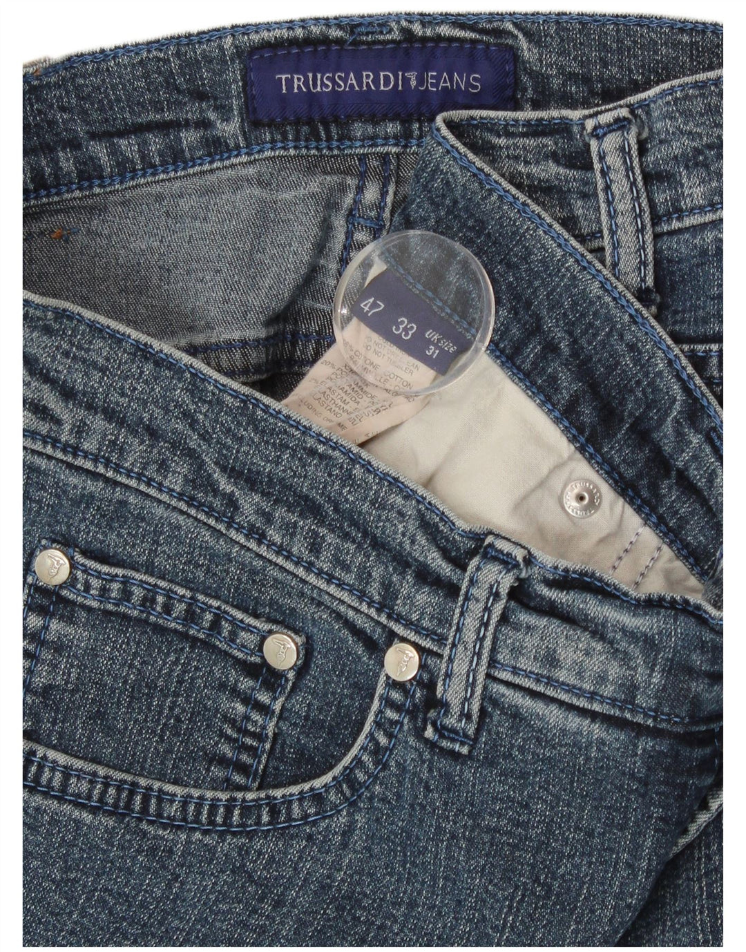 Trussardi lige jeans til kvinder W31 L29 blå bomuld