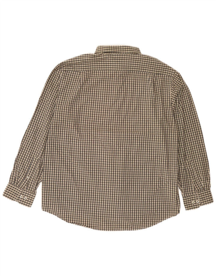 Izod Herre Easy Care Shirt XL Beige Gingham Cotton