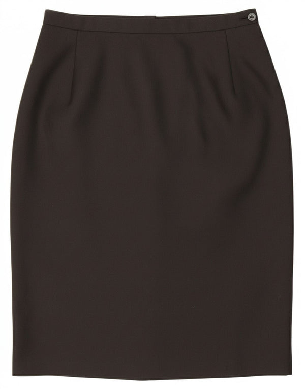 Vintage kvinders blyantnederdel UK 14 Medium W28 sort polyester