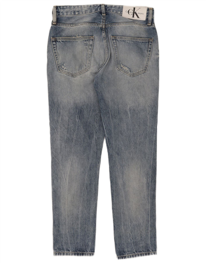 CALVIN KLEIN Kvinder Distressed Slim Jeans W28 L28 Blå Bomuld