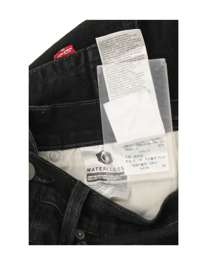 Levi's Herre 514 lige jeans W36 L34 sort bomuld