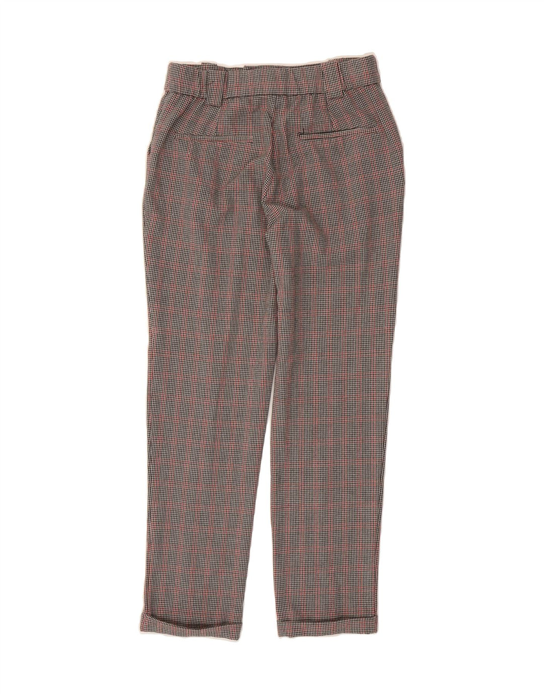 ZARA Womens Straight Chino Trousers Small W26 L27 Brown Houndstooth Vintage Zara and Second-Hand Zara from Messina Hembry 