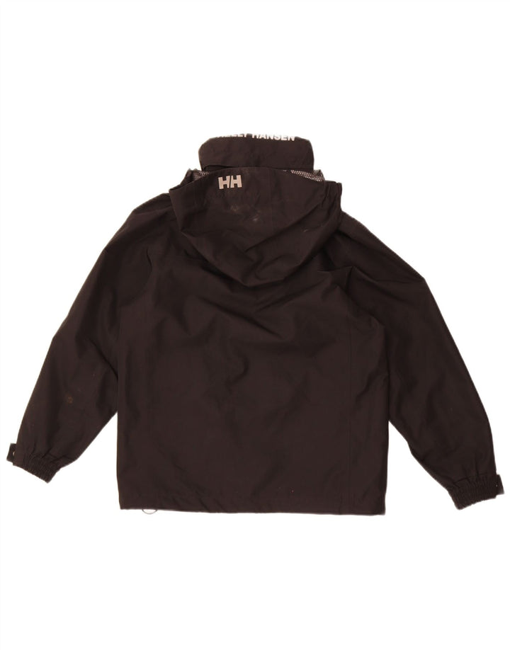 Helly Hansen Regnjakke med hætte til drenge 11-12 år Sort polyester