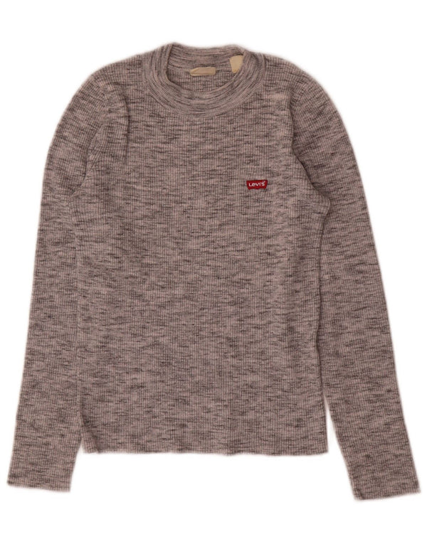 Levi's Dame Turtle Neck Sweater UK 8 Small Grey Flecked