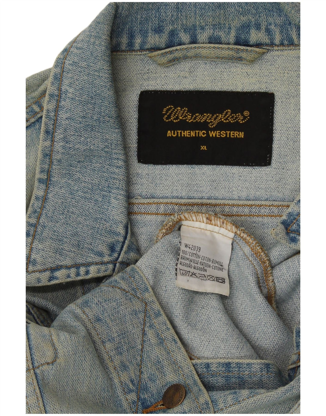 WRANGLER Dame denimjakke UK 18 XL Blå Bomuld