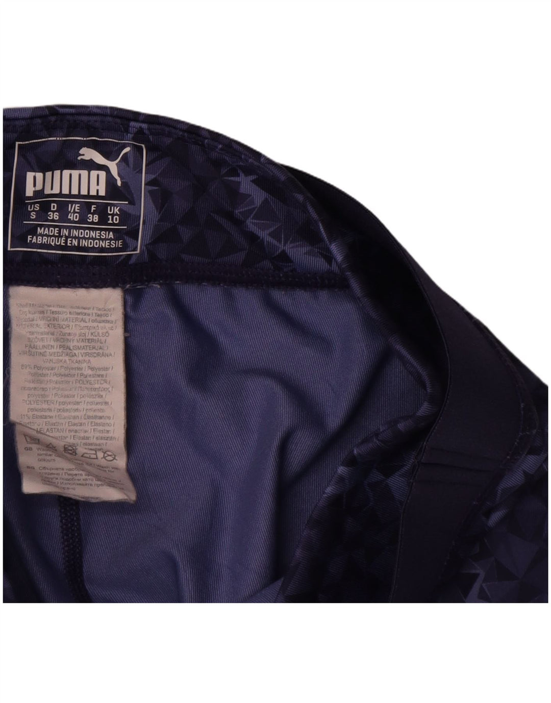 Puma Capri Leggings til kvinder UK 10 Lille marineblå geometrisk polyester