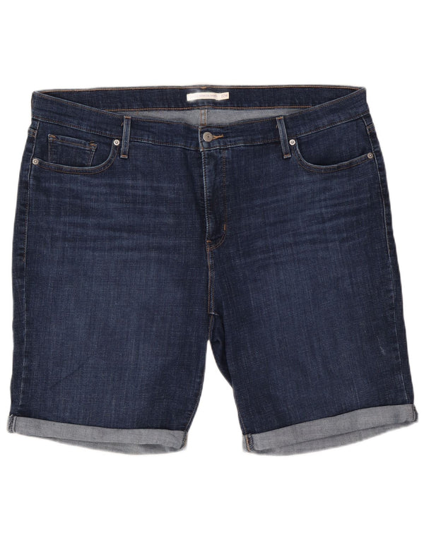 Levi's Dame Denim Classic Fit Bermuda Shorts US 22 3XL W44 Navy Blue