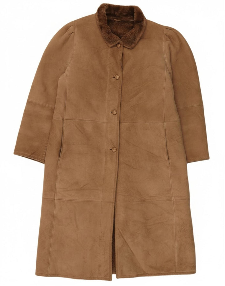 Vintage Dame Shearling Coat UK 16 Large Beige