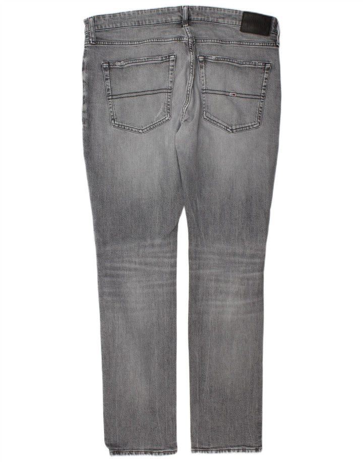 Tommy Hilfiger Herre Distressed Slim Jeans W38 L34 Grå Bomuld