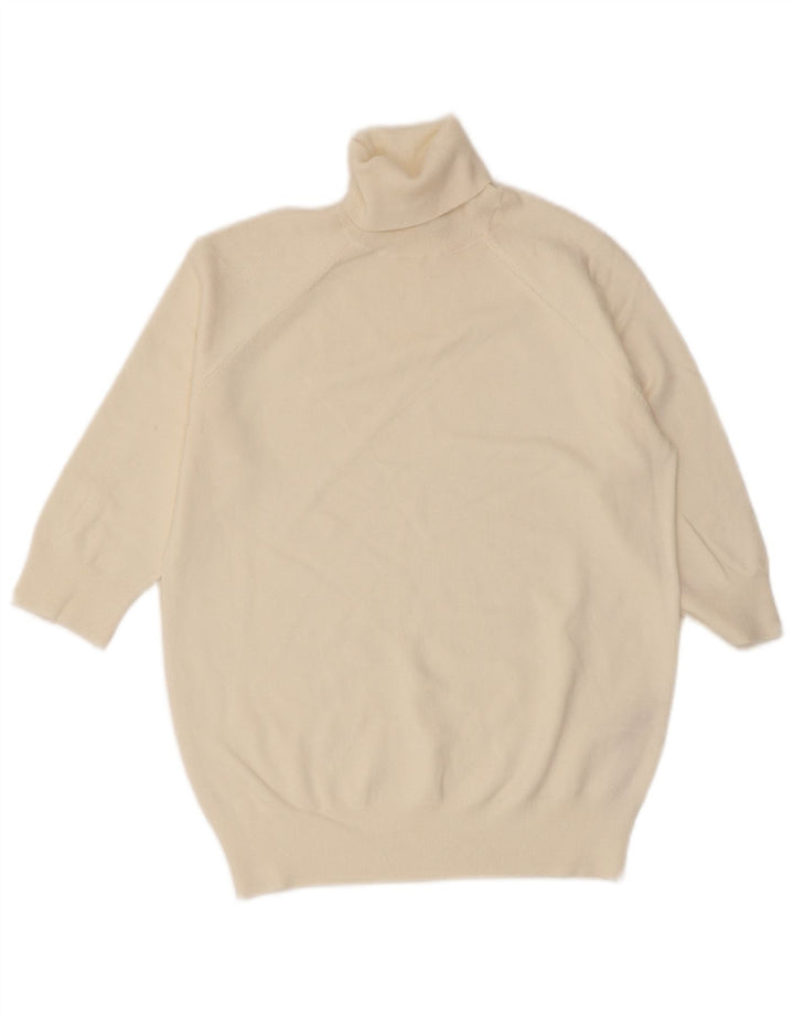 Zara Dame Kortærmet rullehals sweater UK 12 Medium White