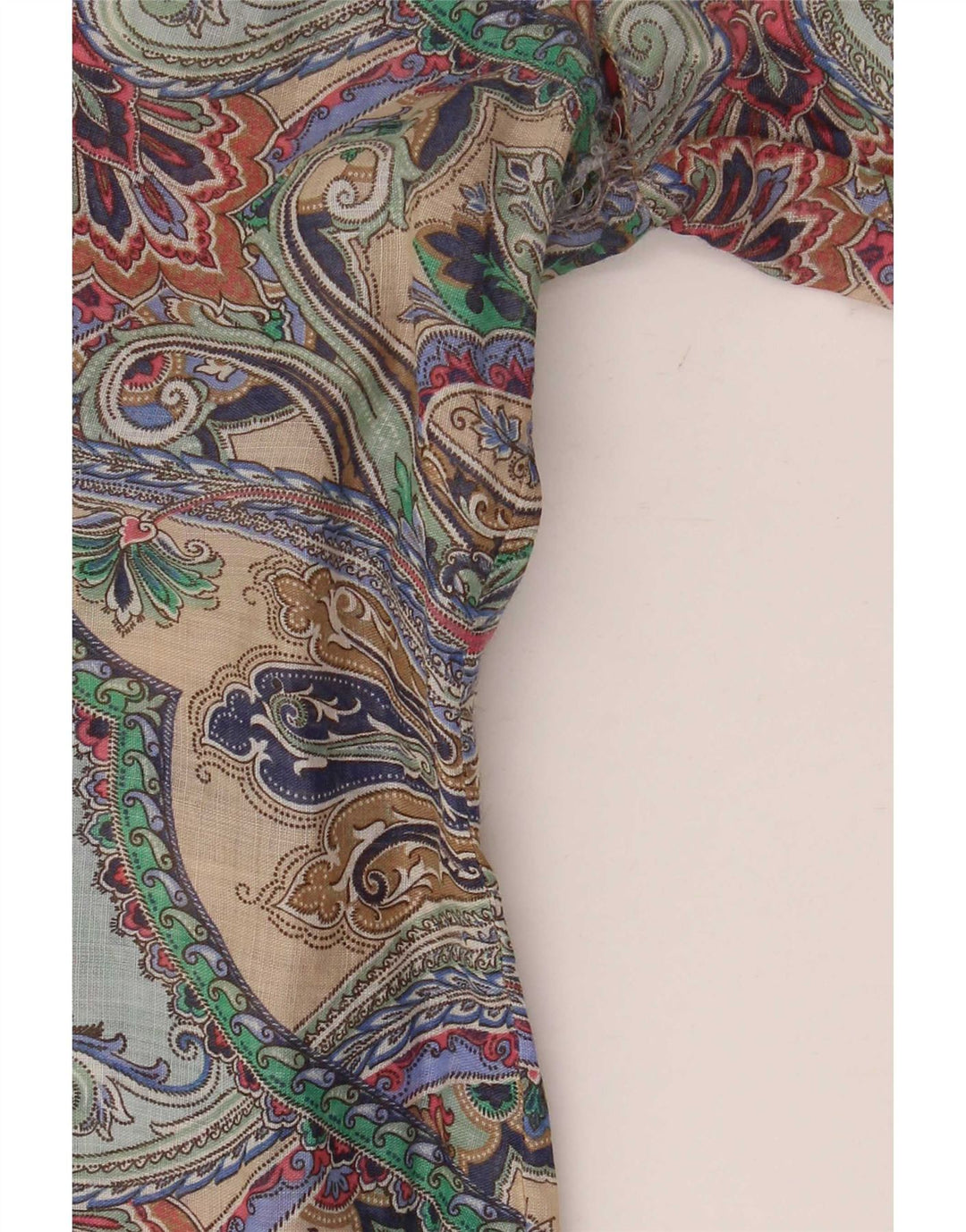 Massimo Dutti Dame Langærmet Bluse Top EU 38 Medium Turkis Paisley