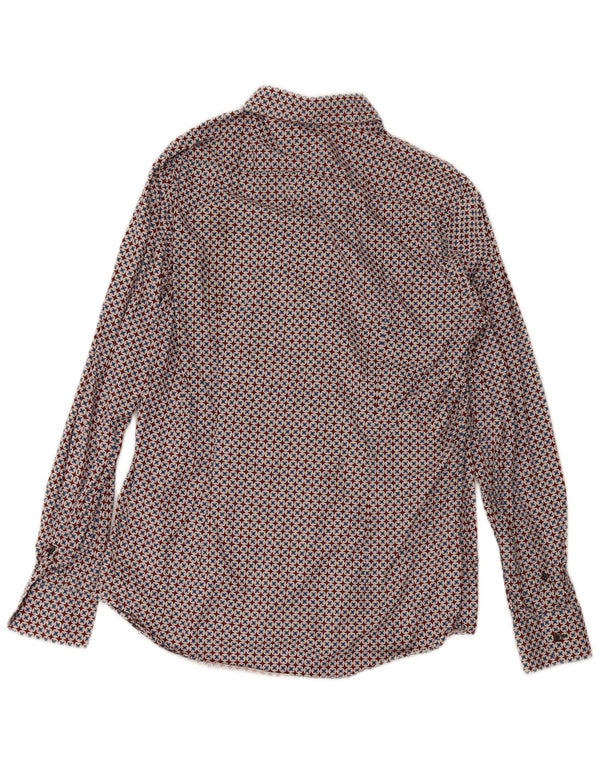 Prada herreskjorte str. 16 41 Stor flerfarvet geometrisk bomuld