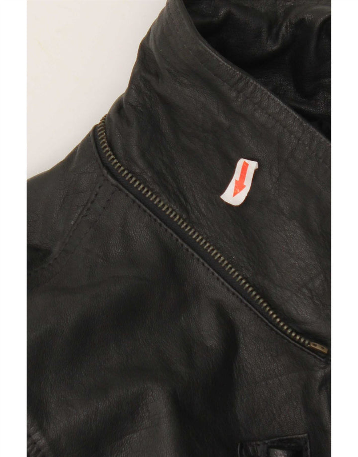 Vintage Herre Duffle Læderjakke UK 42 XL Sort