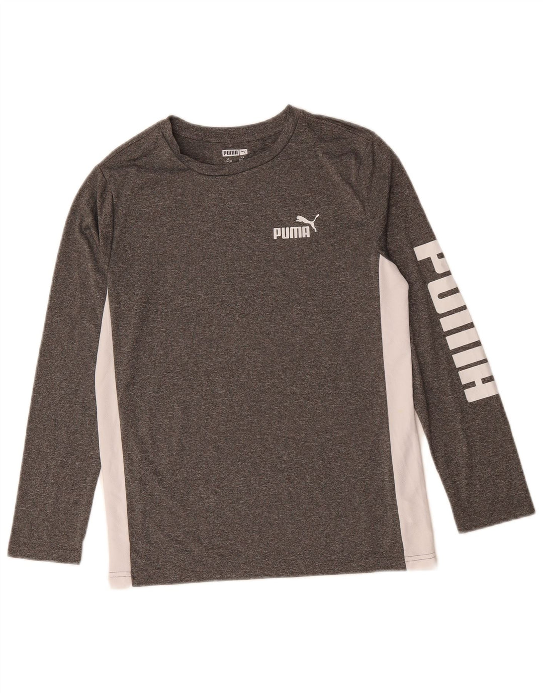 Puma drenge grafisk top langærmet 14-15 år stor grå farveblok