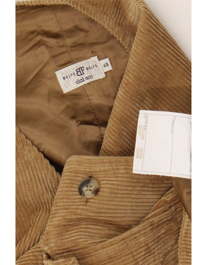 Belfe Womens Corduroy Gilet IT 48 XL Brun Rayon