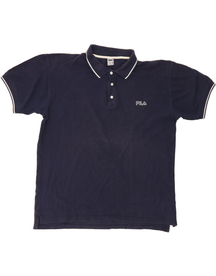 FILA Mens Polo Shirt 2XL Navy Blue Vintage Fila and Second-Hand Fila from Messina Hembry 